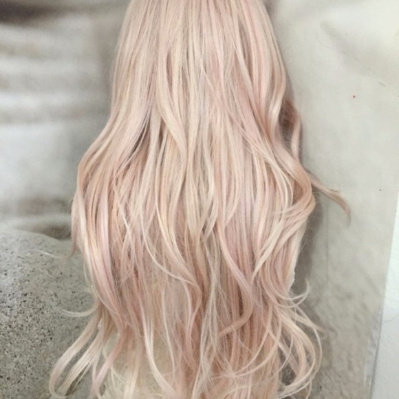 Light pink lace front wig